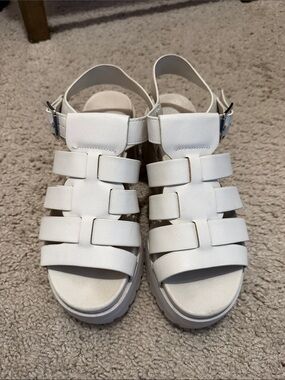 Soda White Strappy Platform Sandals
